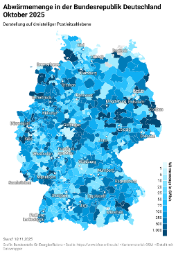 Abwärmemenge in der Bundesrepublik Deutschland Oktober 2025 Abwärmemenge in der Bundesrepublik Deutschland Oktober 2025