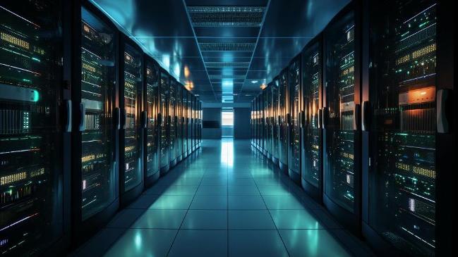 Ein Bild eines Serverraums eines Rechenzentrums Ein Bild eines Serverraums eines Rechenzentrums