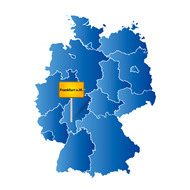 Frankfurt am Main auf der Deutschlandkarte Frankfurt am Main auf der Deutschlandkarte